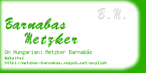 barnabas metzker business card